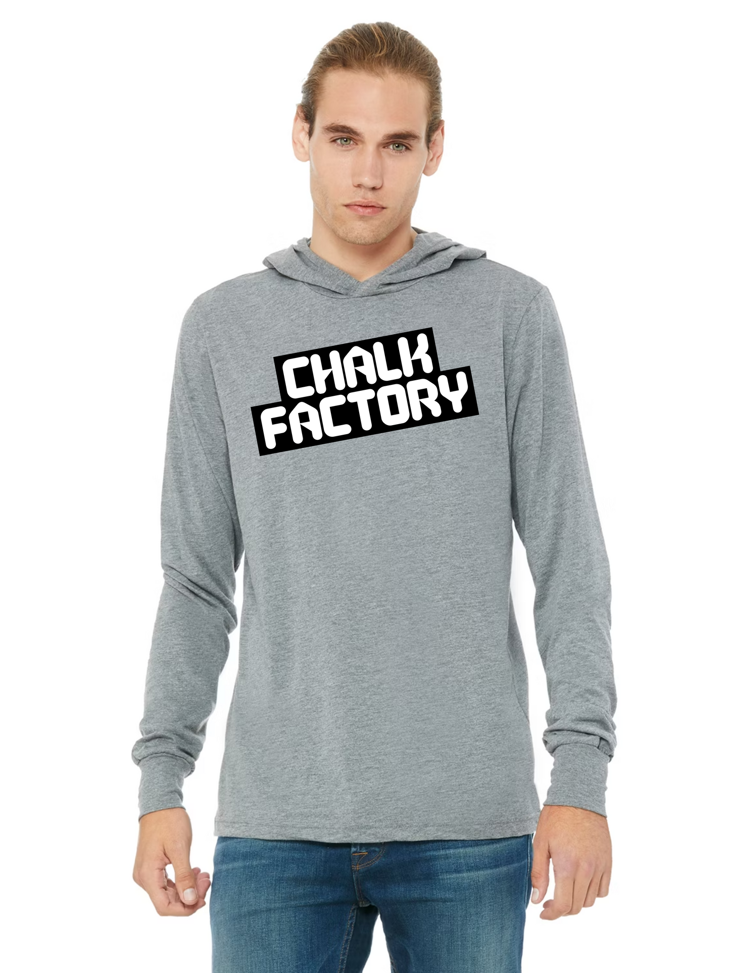 Slanted Long Sleeve Hooded Tee