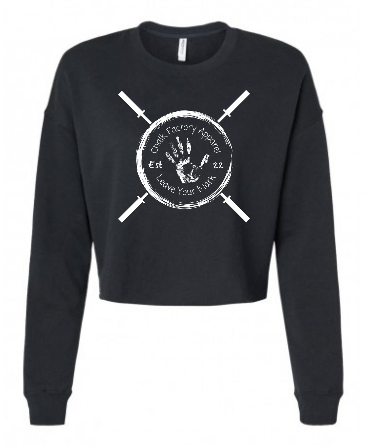 Crossed Barbell Cropped Crew Neck