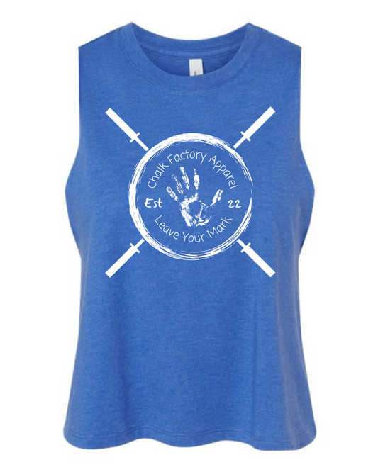 Crossed Barbell Crop Tank