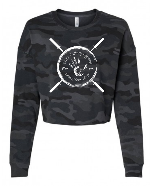 Crossed Barbell Cropped Crew Neck