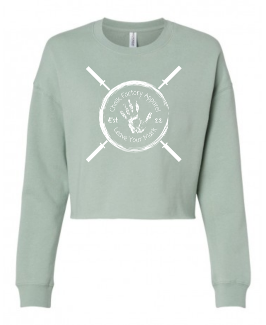 Crossed Barbell Cropped Crew Neck