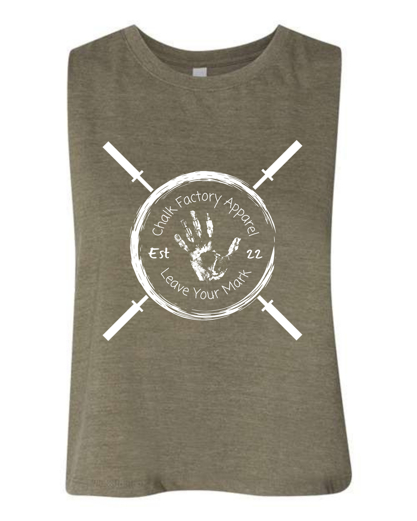 Crossed Barbell Crop Tank