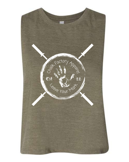 Crossed Barbell Crop Tank