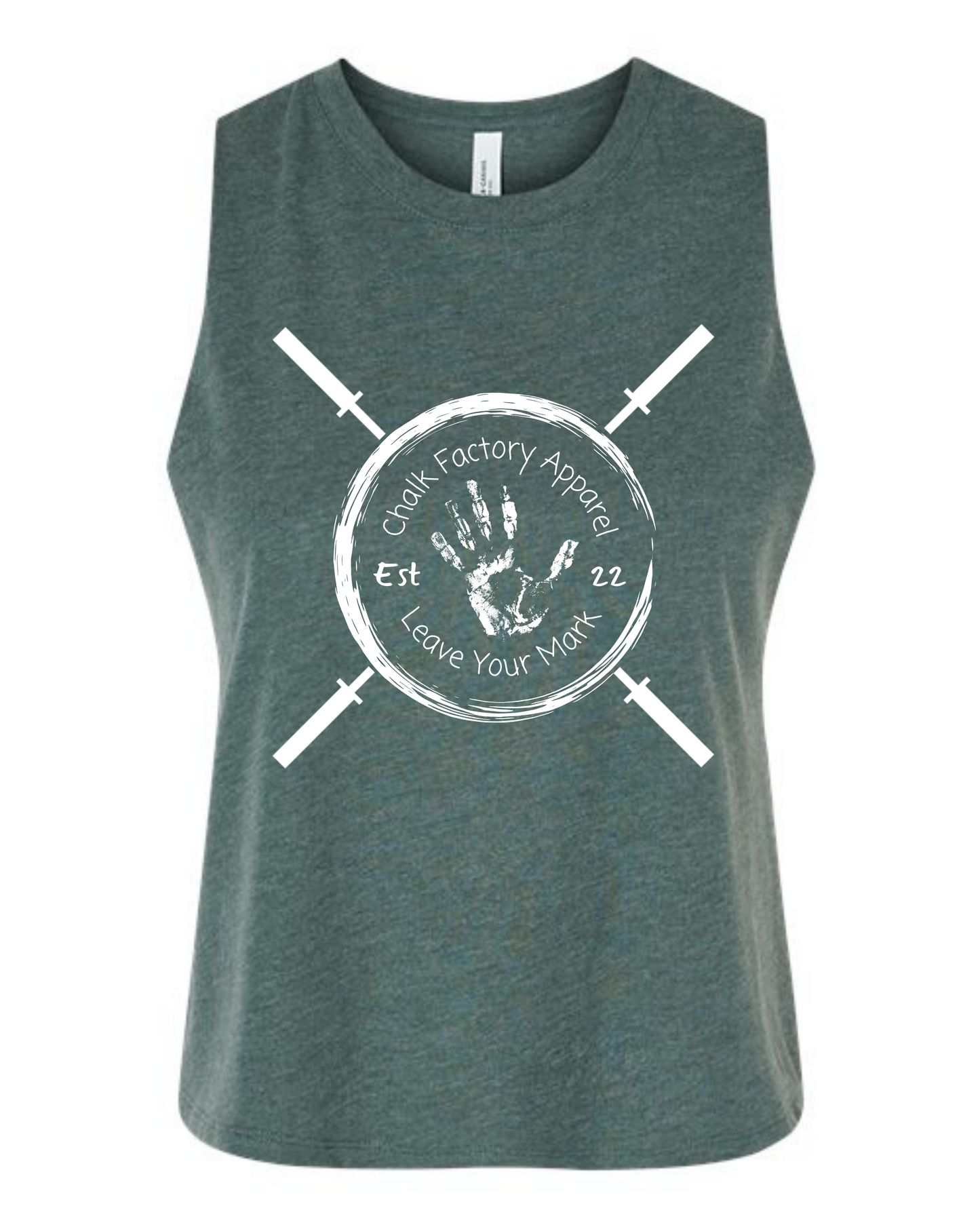 Crossed Barbell Crop Tank
