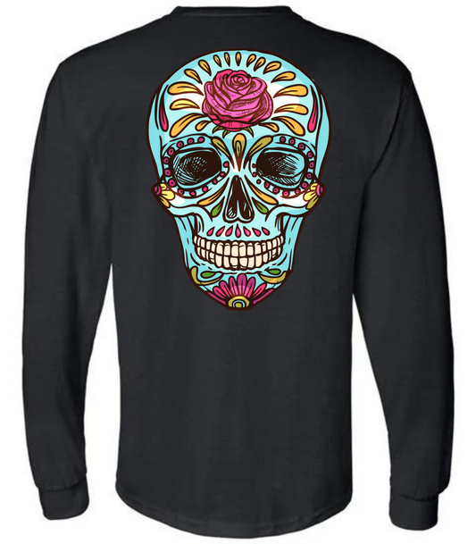 Long Sleeve Painted Skull Tee